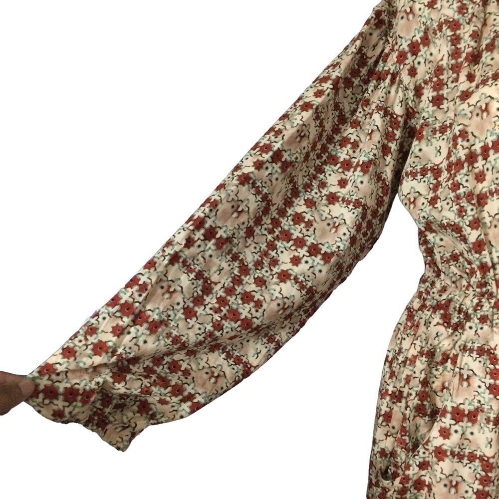 Symmetry Kaleidoscope Geometric Flowy 100% Cotton Jumpsuit Nwt - Picture 8 of 15